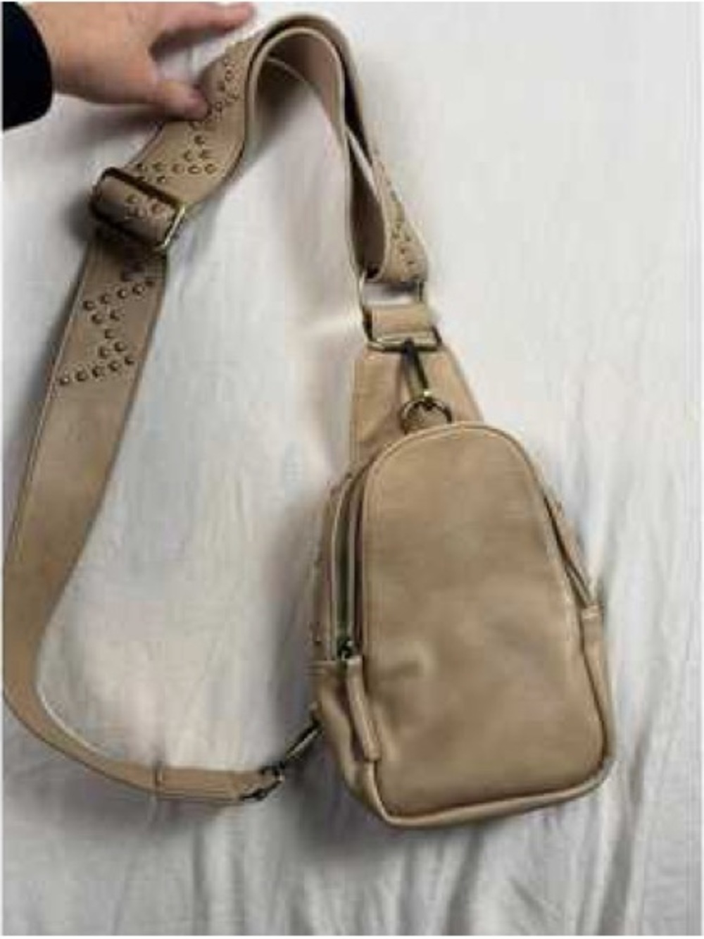Anthropologie & Urban Originals Olive Studded-Strap Sling Bag